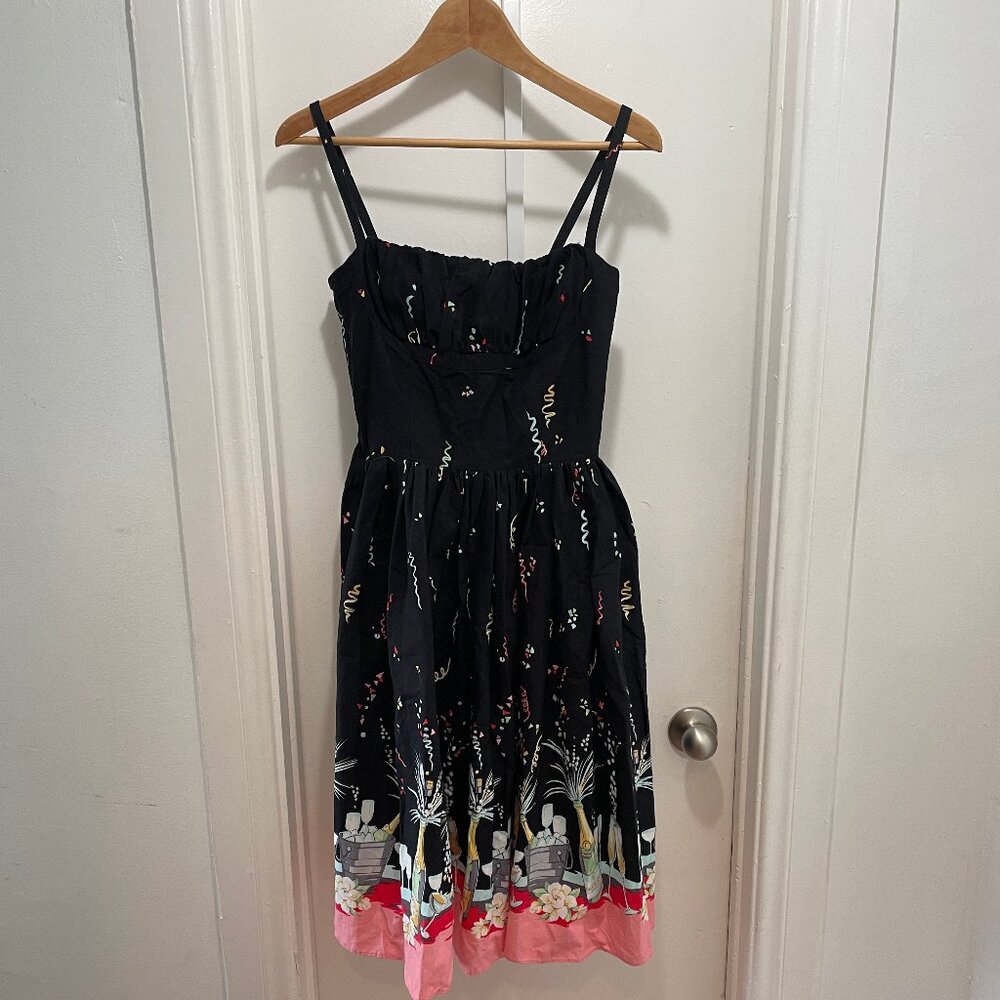 Bernie Dexter champagne print summer cotton dress size 6